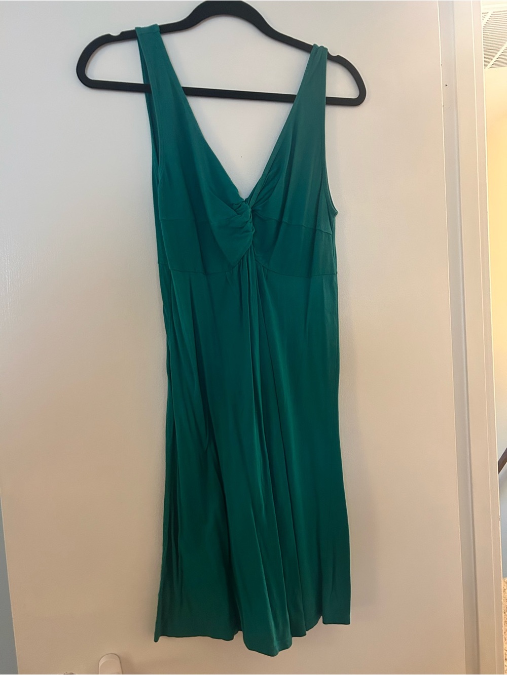 LOFT Teal Sleeveless V-Neck Midi Dress